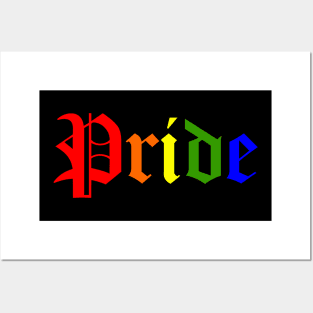 Pride Multicolour Gothic Text Posters and Art